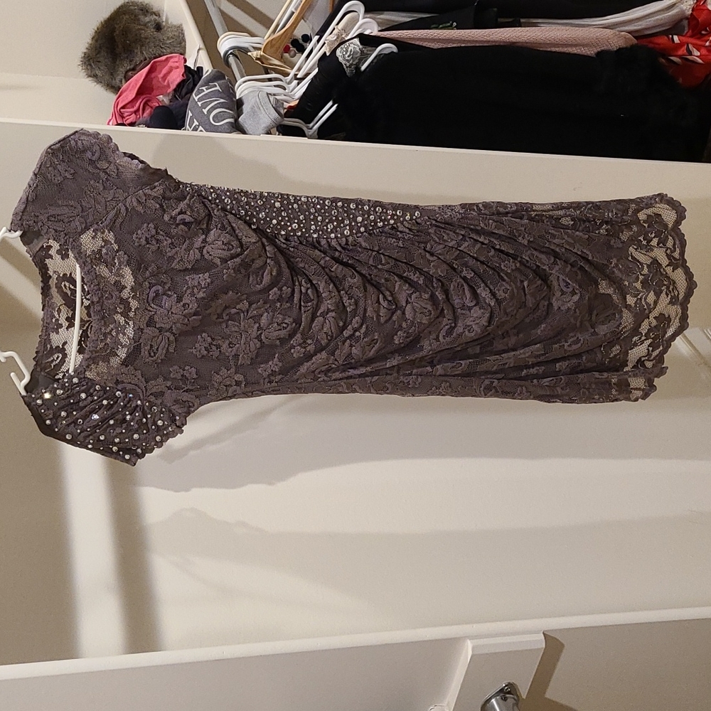 Spectacular one of a kind Swarovski Diamante lace dress